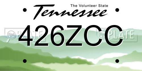 426ZCC Tennessee License Plate