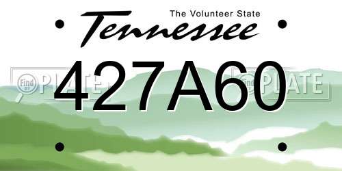 427A60 Tennessee License Plate