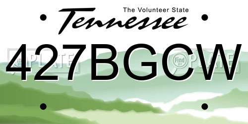 427BGCW Tennessee License Plate
