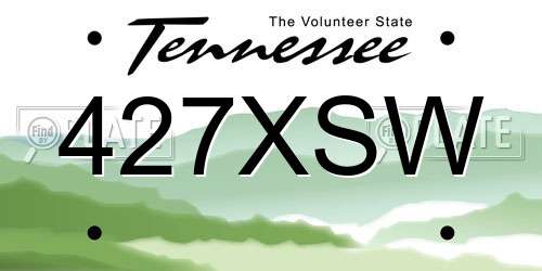 427XSW Tennessee License Plate