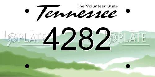 4282 Tennessee License Plate