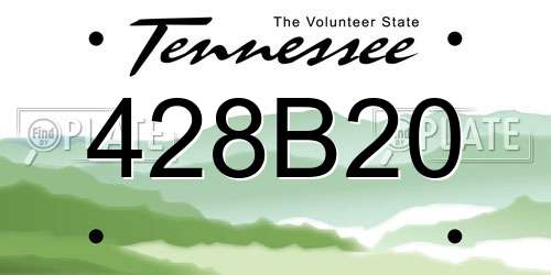 428B20 Tennessee License Plate