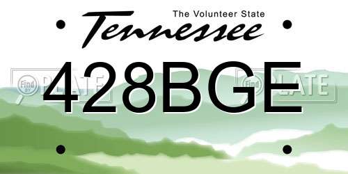 428BGE Tennessee License Plate