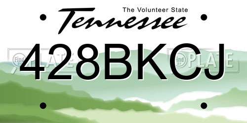 428BKCJ Tennessee License Plate