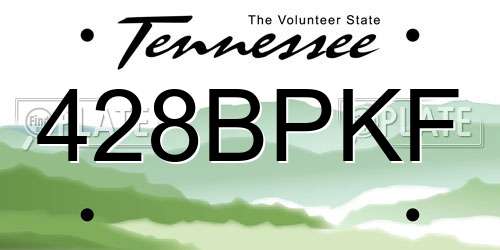 428BPKF Tennessee License Plate