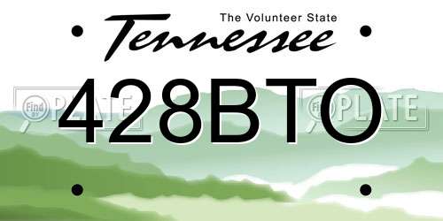 428BTO Tennessee License Plate
