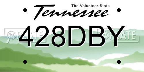 428DBY Tennessee License Plate