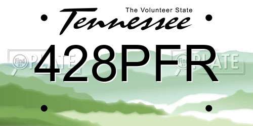 428PFR Tennessee License Plate