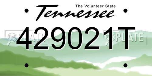 429021T Tennessee License Plate