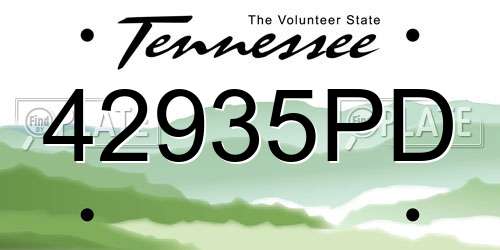 42935PD Tennessee License Plate