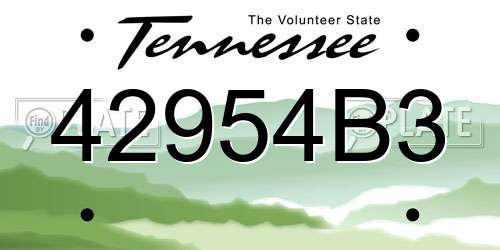 42954B3 Tennessee License Plate