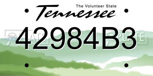 42984B3 Tennessee License Plate