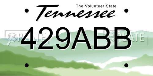 429ABB Tennessee License Plate