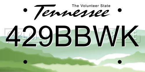 429BBWK Tennessee License Plate