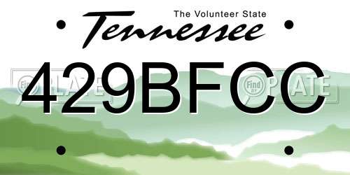 429BFCC Tennessee License Plate