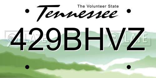 429BHVZ Tennessee License Plate