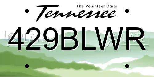 429BLWR Tennessee License Plate