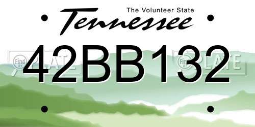 42BB132 Tennessee License Plate