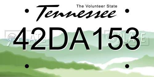42DA153 Tennessee License Plate