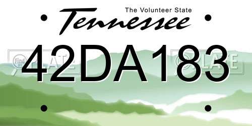 42DA183 Tennessee License Plate