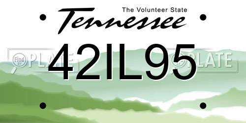 42IL95 Tennessee License Plate