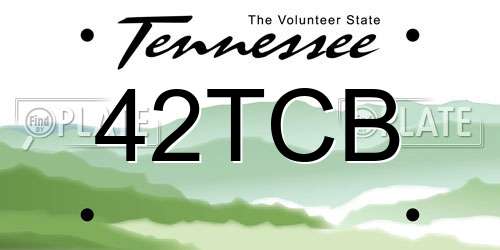 42TCB Tennessee License Plate