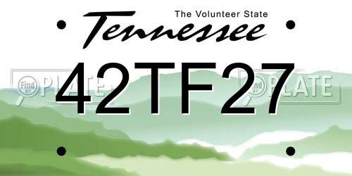 42TF27 Tennessee License Plate