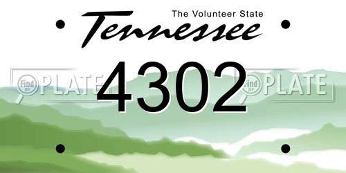 4302 Tennessee License Plate