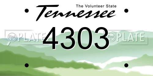 4303 Tennessee License Plate