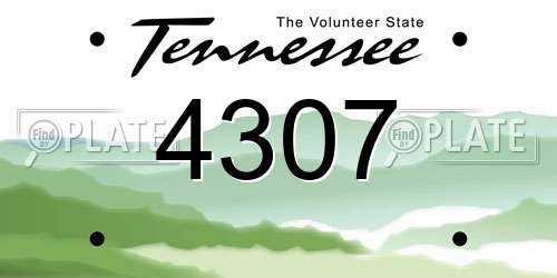 4307 Tennessee License Plate