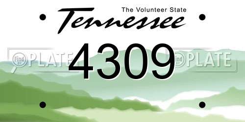 4309 Tennessee License Plate