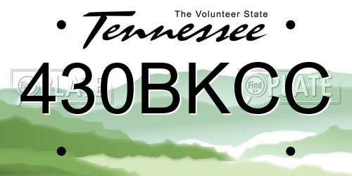 430BKCC Tennessee License Plate