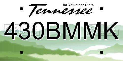 430BMMK Tennessee License Plate