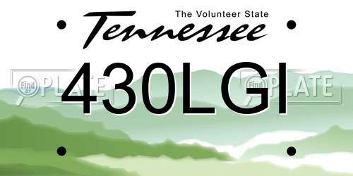 430LGI Tennessee License Plate