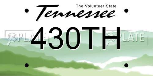 430TH Tennessee License Plate