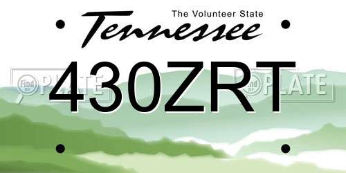 430ZRT Tennessee License Plate