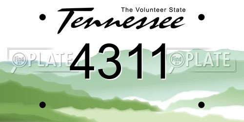 4311 Tennessee License Plate