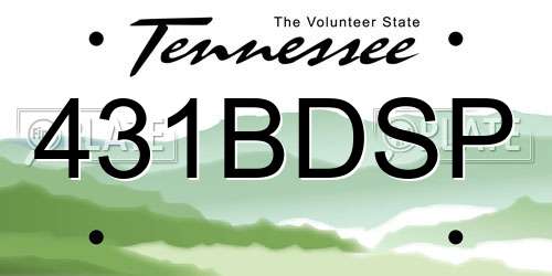 431BDSP Tennessee License Plate