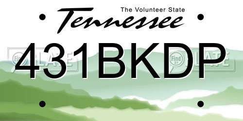 431BKDP Tennessee License Plate