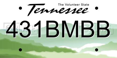 431BMBB Tennessee License Plate