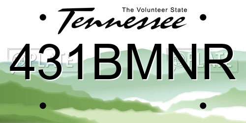 431BMNR Tennessee License Plate