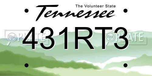 431RT3 Tennessee License Plate