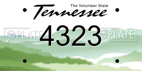 4323 Tennessee License Plate