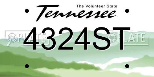 4324ST Tennessee License Plate