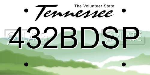 432BDSP Tennessee License Plate