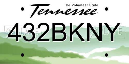 432BKNY Tennessee License Plate