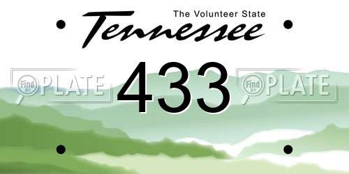 433 Tennessee License Plate