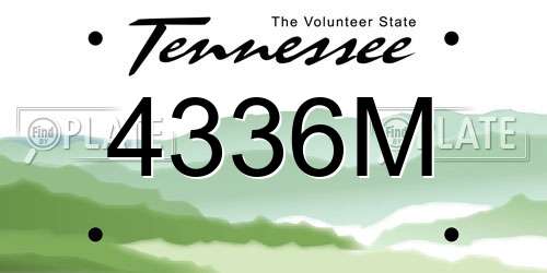 4336M Tennessee License Plate