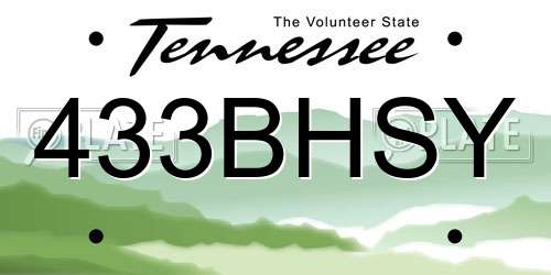 433BHSY Tennessee License Plate