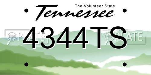 4344TS Tennessee License Plate